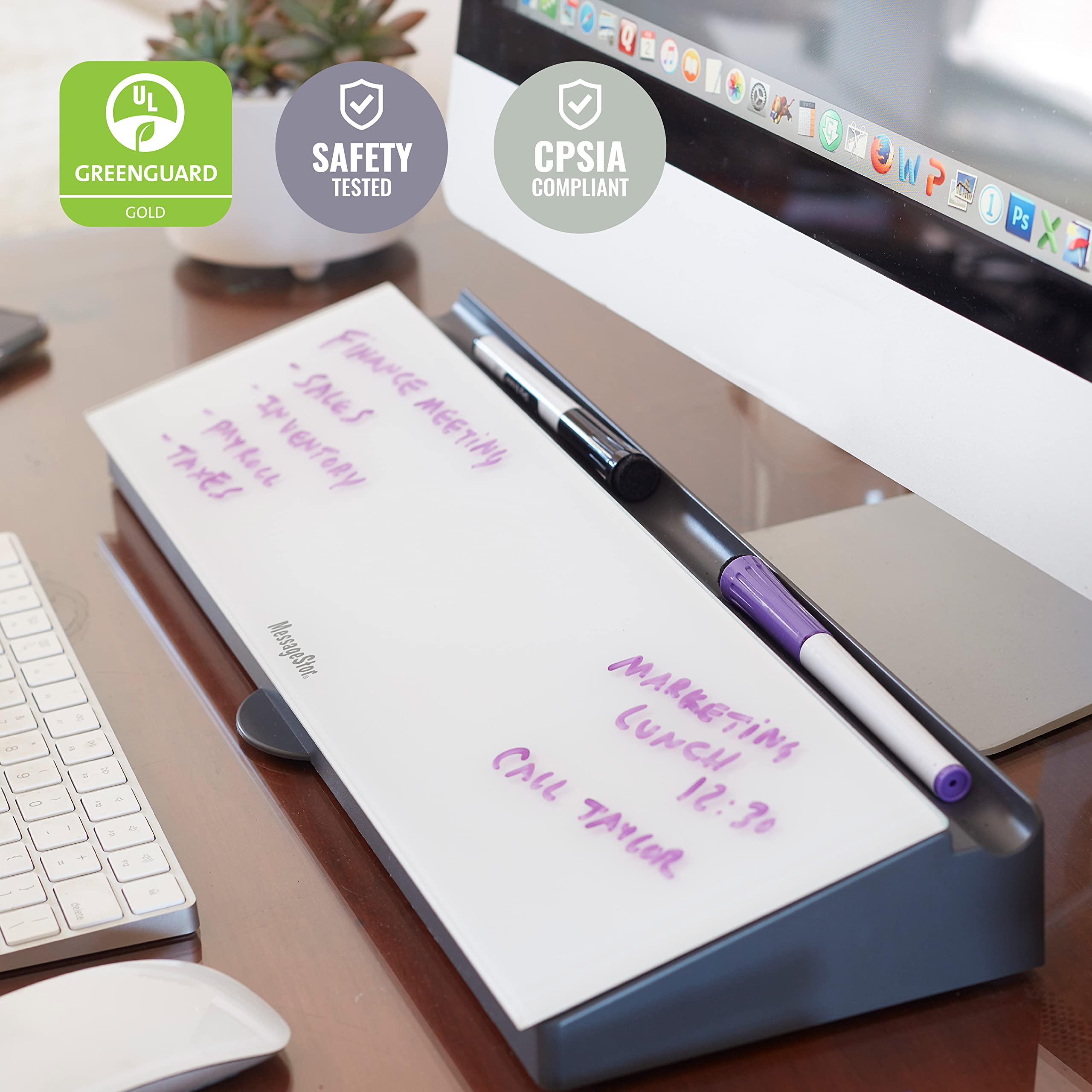 ECR4Kids Grey Keyboard Write and Store Desk Organizer - Perfect for Home, Office & Classroom Organization | Message Storage & Workspace Accessories