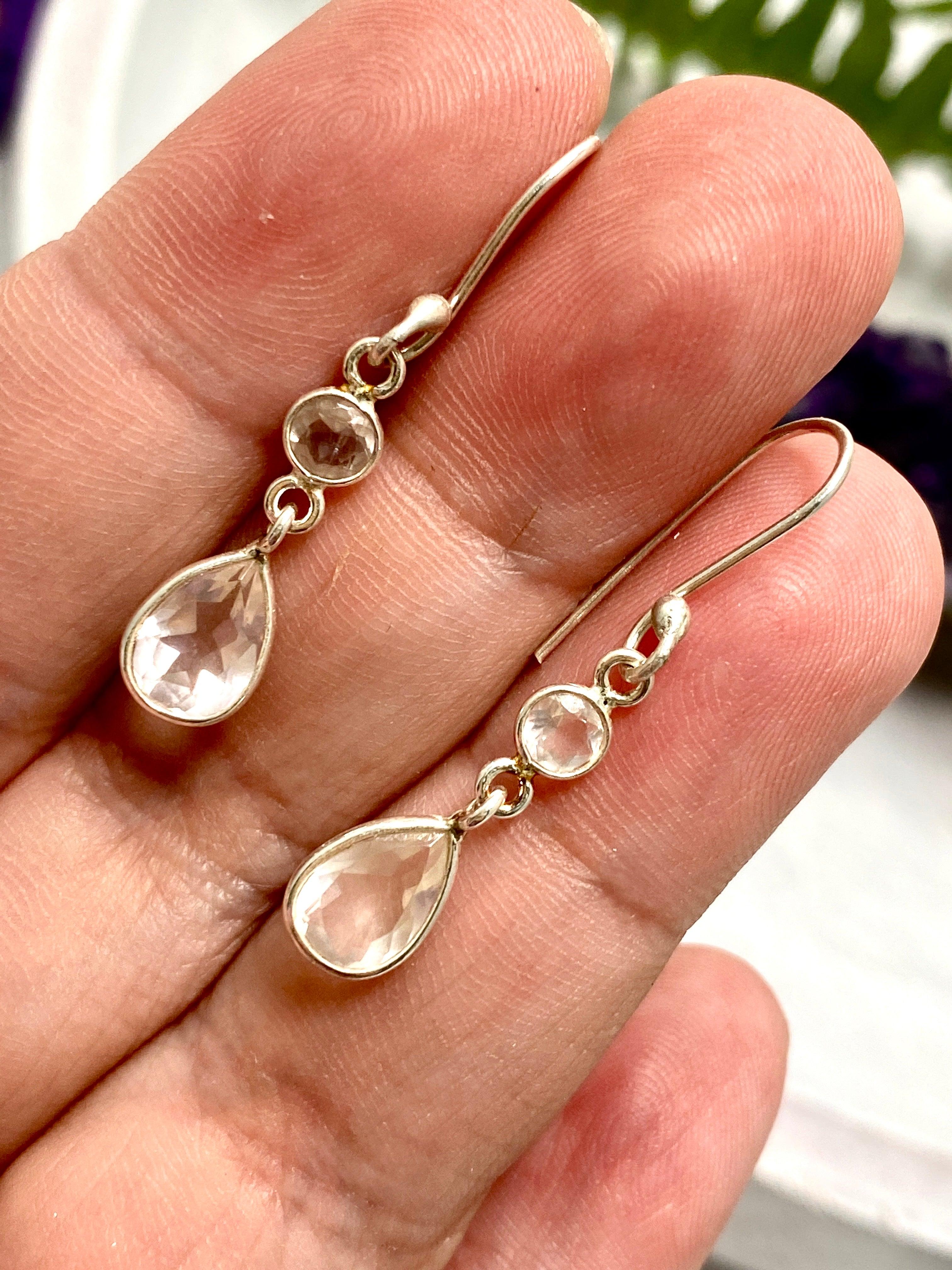 Rose Quartz Multi Stone Earrings KEGJ1168 - Elegant Healing Crystal Jewelry for Women, Perfect for Gifts, Meditation & Everyday Wear