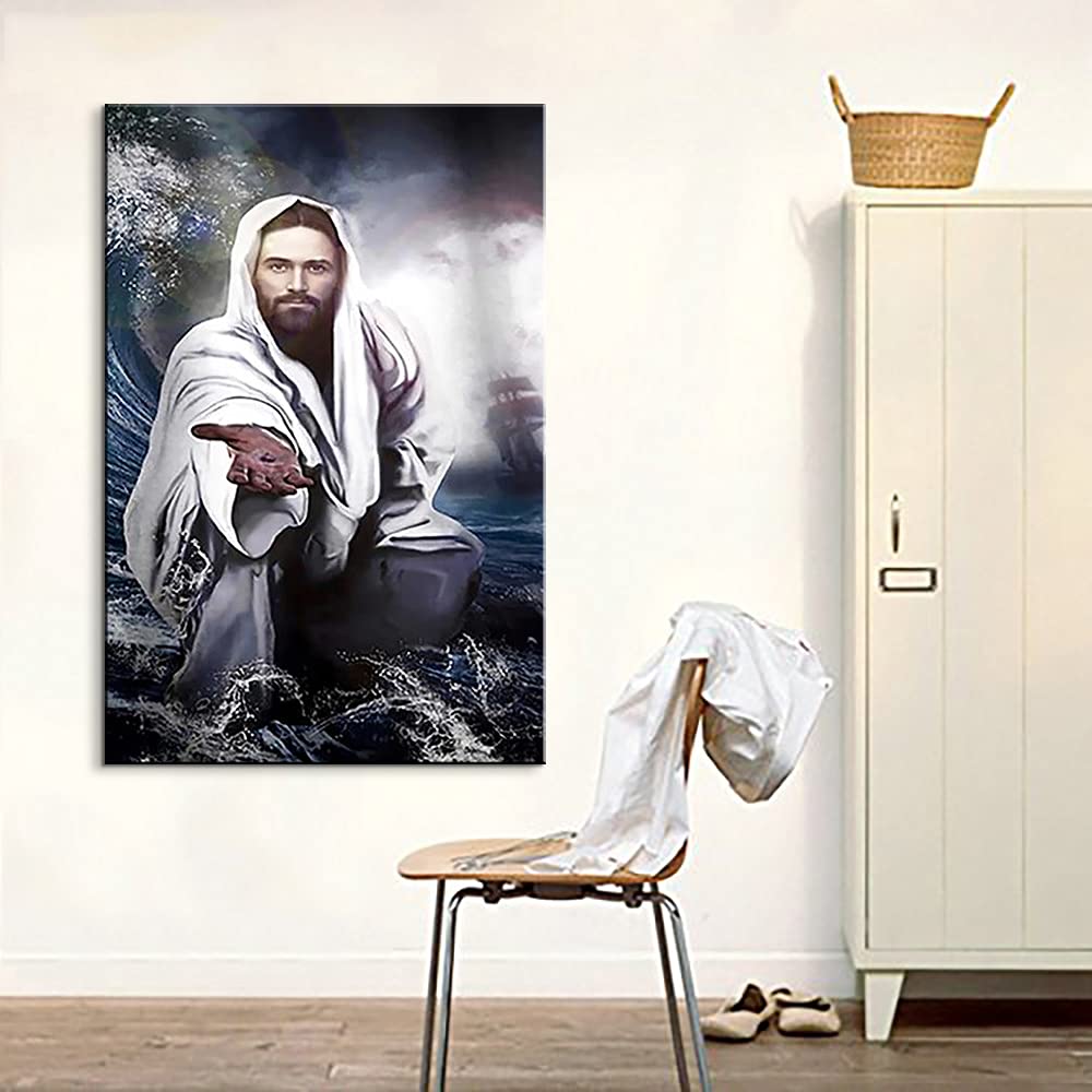 Jesus Christ Wall Art - Christian Religious Posters & Decor for Home, Church, Office - 28x40 Inches Ready to Hang - Perfect for Prayer Rooms, Sunday School & Spiritual Inspiration