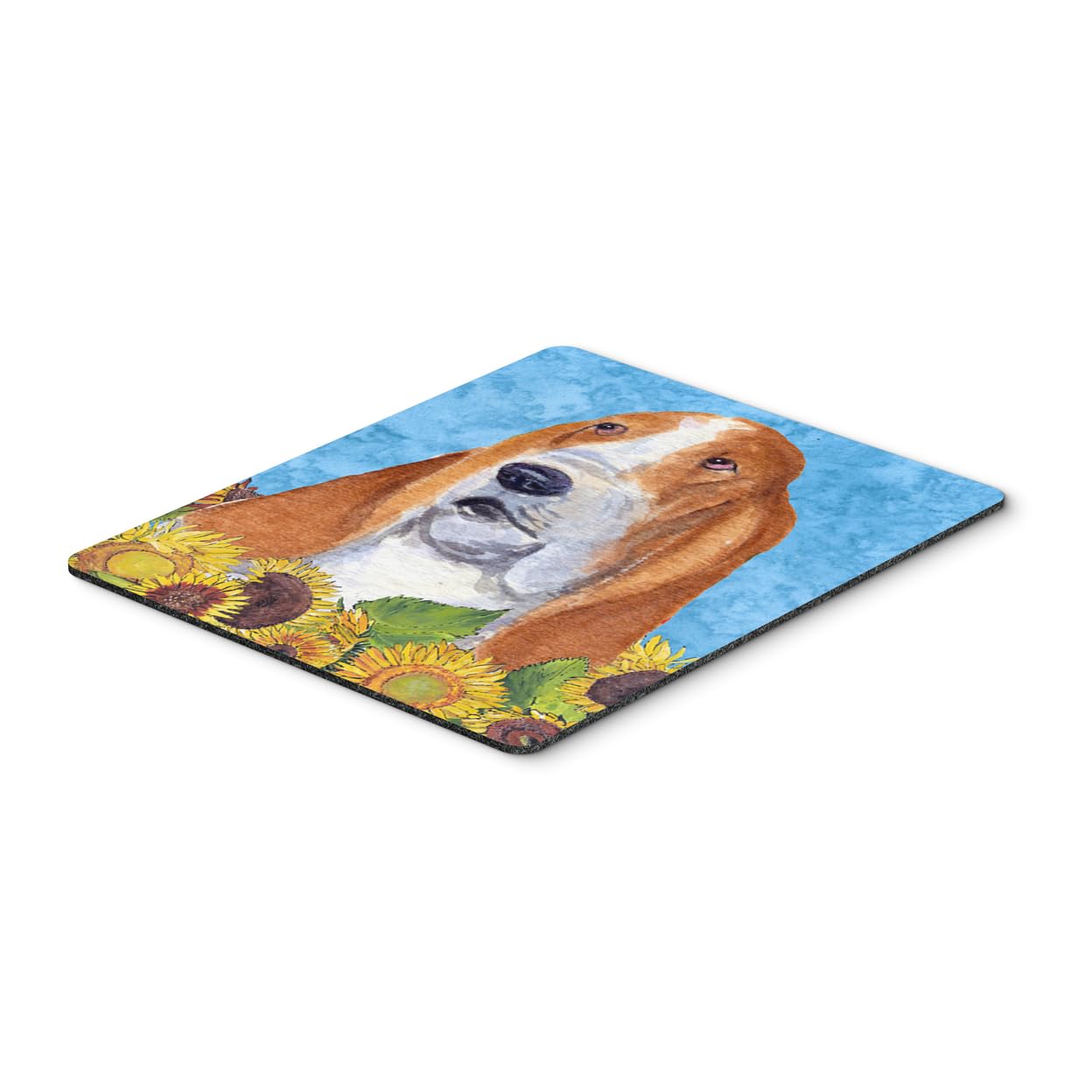 Caroline's Treasures SS4162MP Basset Hound Mouse Pad, Hot Pad & Trivet Set - Large Multicolor Non-Slip Desk & Kitchen Accessory for Office & Home Use