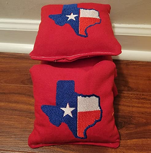 Texas State Flag Cornhole Bags Set of 8 - Premium Outdoor Toss Game Accessories for Backyard Parties, Tailgating & BBQ Events