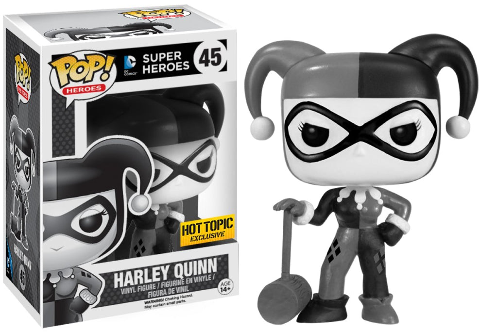 DC Super Heroes Harley Quinn Black & White Exclusive Action Figure #45 - Perfect for Collectors, Cosplay, and DC Fans