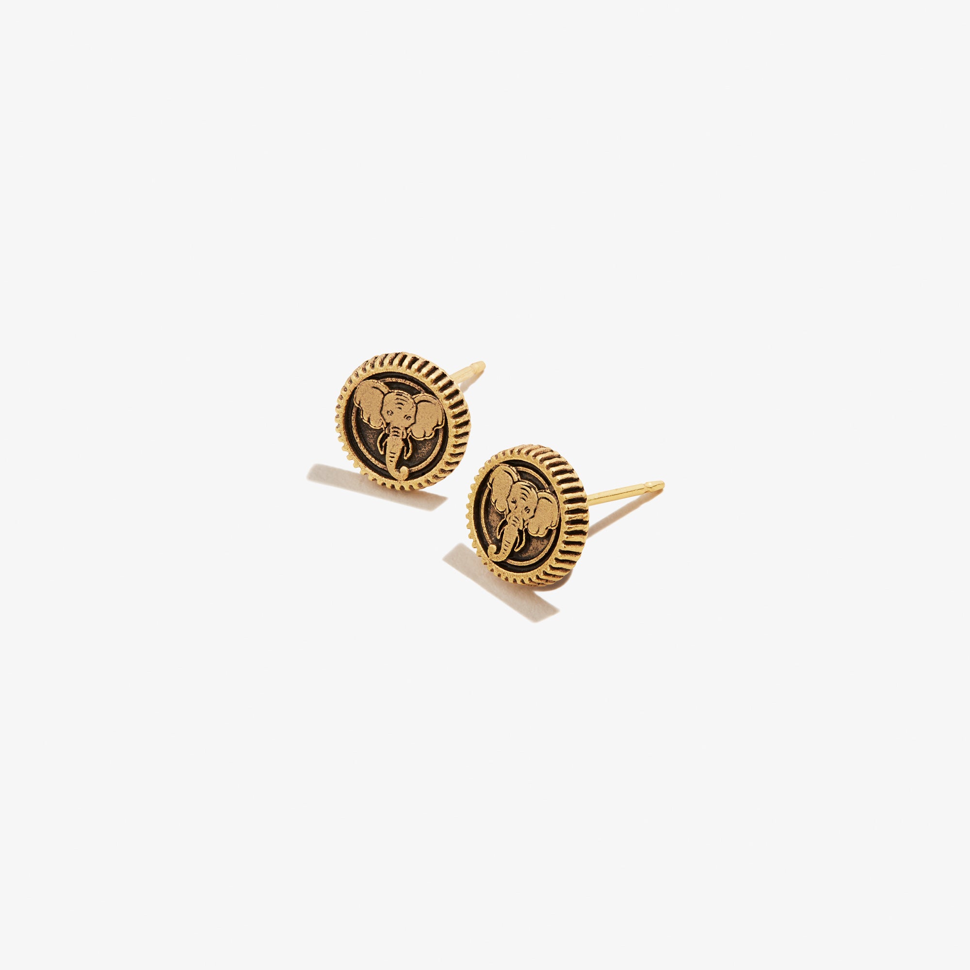 Elephant Embossed Stud Earrings - Sterling Silver Animal Jewelry for Women - Perfect for Casual Wear, Gift Giving & Boho Fashion