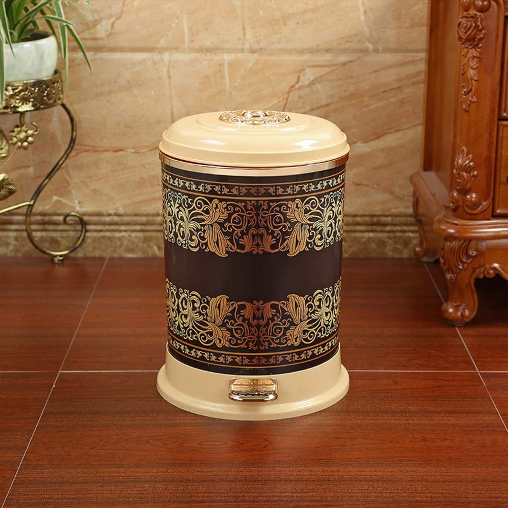 XYSQ 13 Gallon Stainless Steel Pedal Trash Can with Lid - Touchless Kitchen Office Bathroom Garbage Bin, Odor-Proof Sealed Design for Home & Commercial Use - Ideal for Living Room, Pantry, Restaurant & Office Spaces (Color: C)