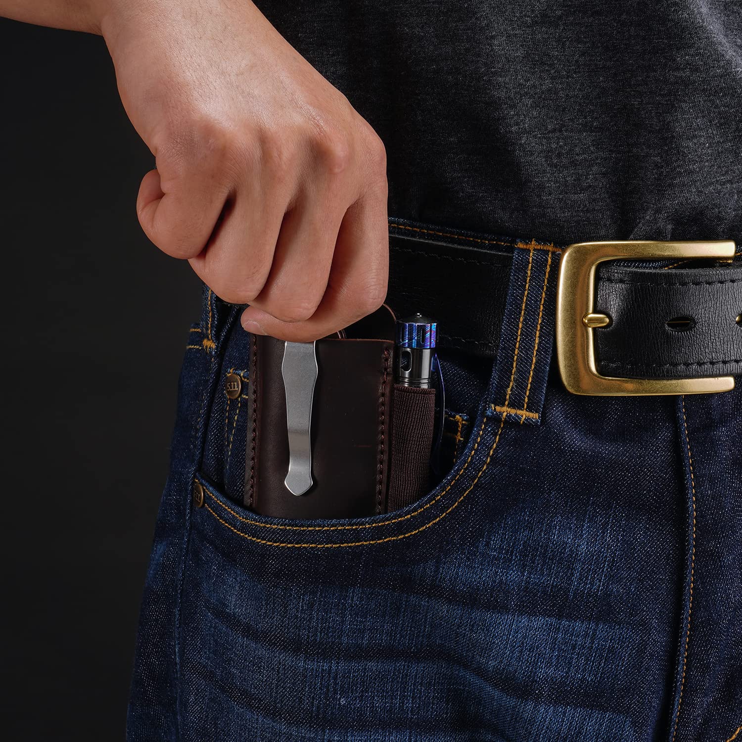 Premium Leather Knife Sheath for Belt - VIPERADE PJ33 Horizontal Carry Pocket Knife Holster | Durable Folding Knife Holder for Hunting, Camping & Outdoor Activities