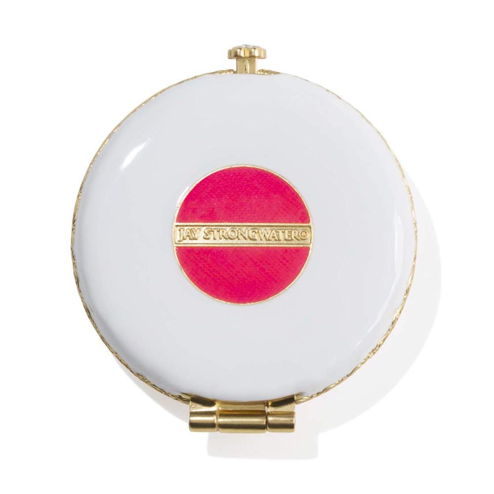 Jay Strongwater Monroe Lip Compact in Electric Pink - Elegant Makeup Mirror & Lipstick Case - Perfect for Travel, Parties & Everyday Use