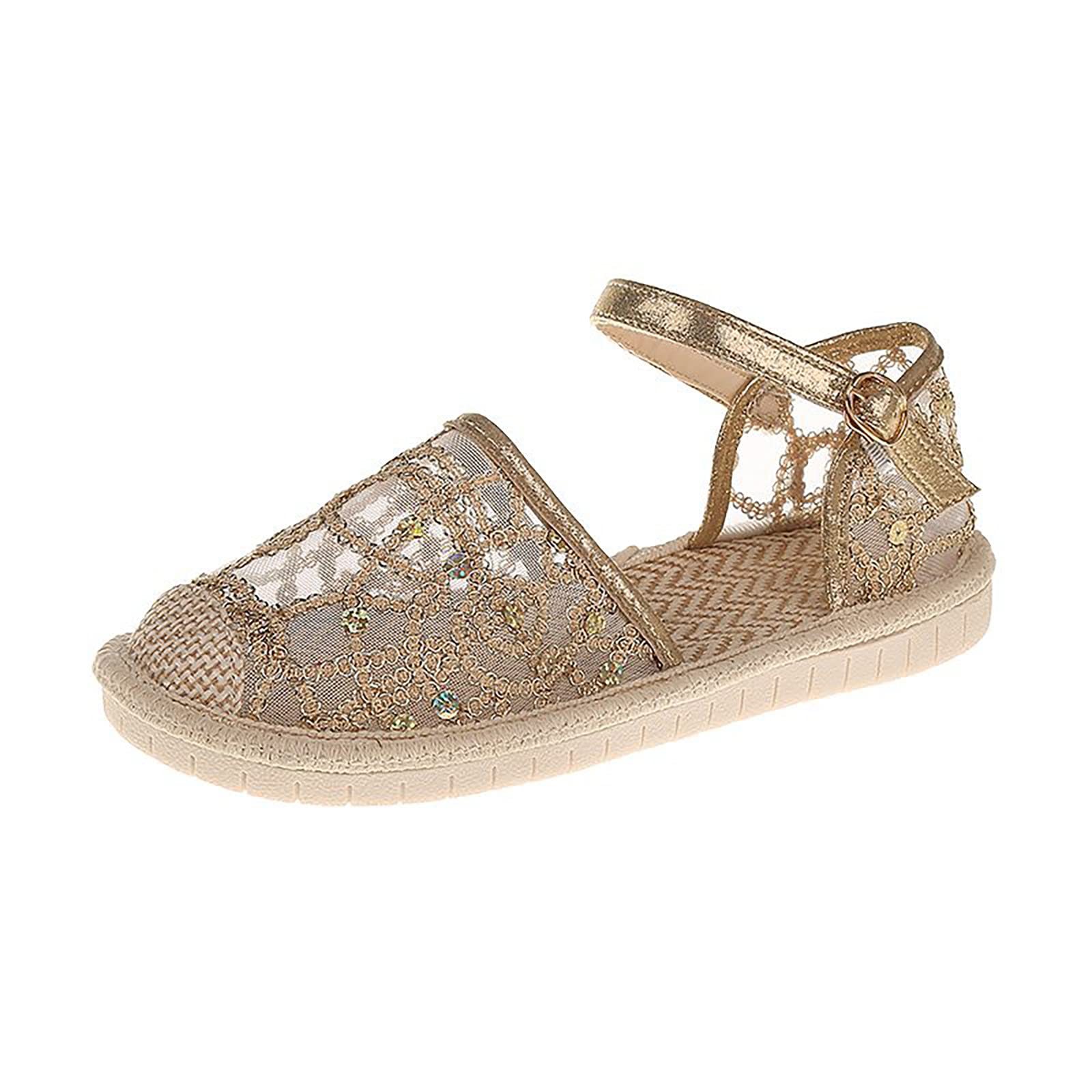 Women's Summer Casual Flat Sandals with Adjustable Buckle Strap - Comfortable Outdoor Walking Shoes for Beach, Travel, and Daily Wear