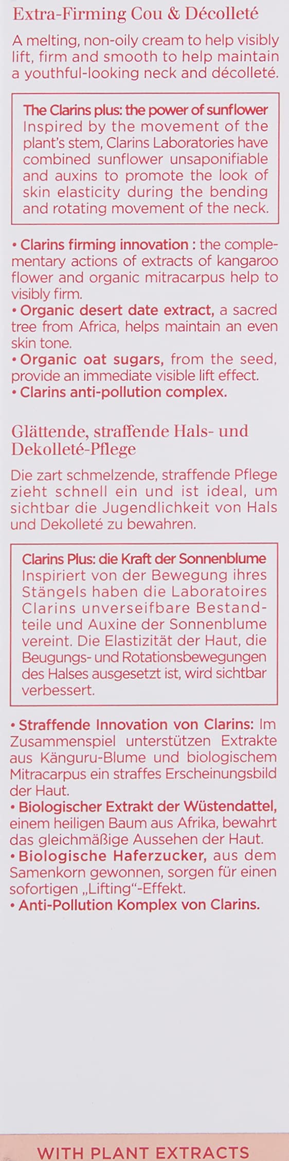 Clarins Extra-Firming Neck and Décolleté Cream - Anti-Aging Moisturizer for Visible Firming, Smoothing & Lifting | Reduces Wrinkles & Dark Spots | 2.5 oz | Perfect for Nighttime Skincare Routine & Special Occasion Prep