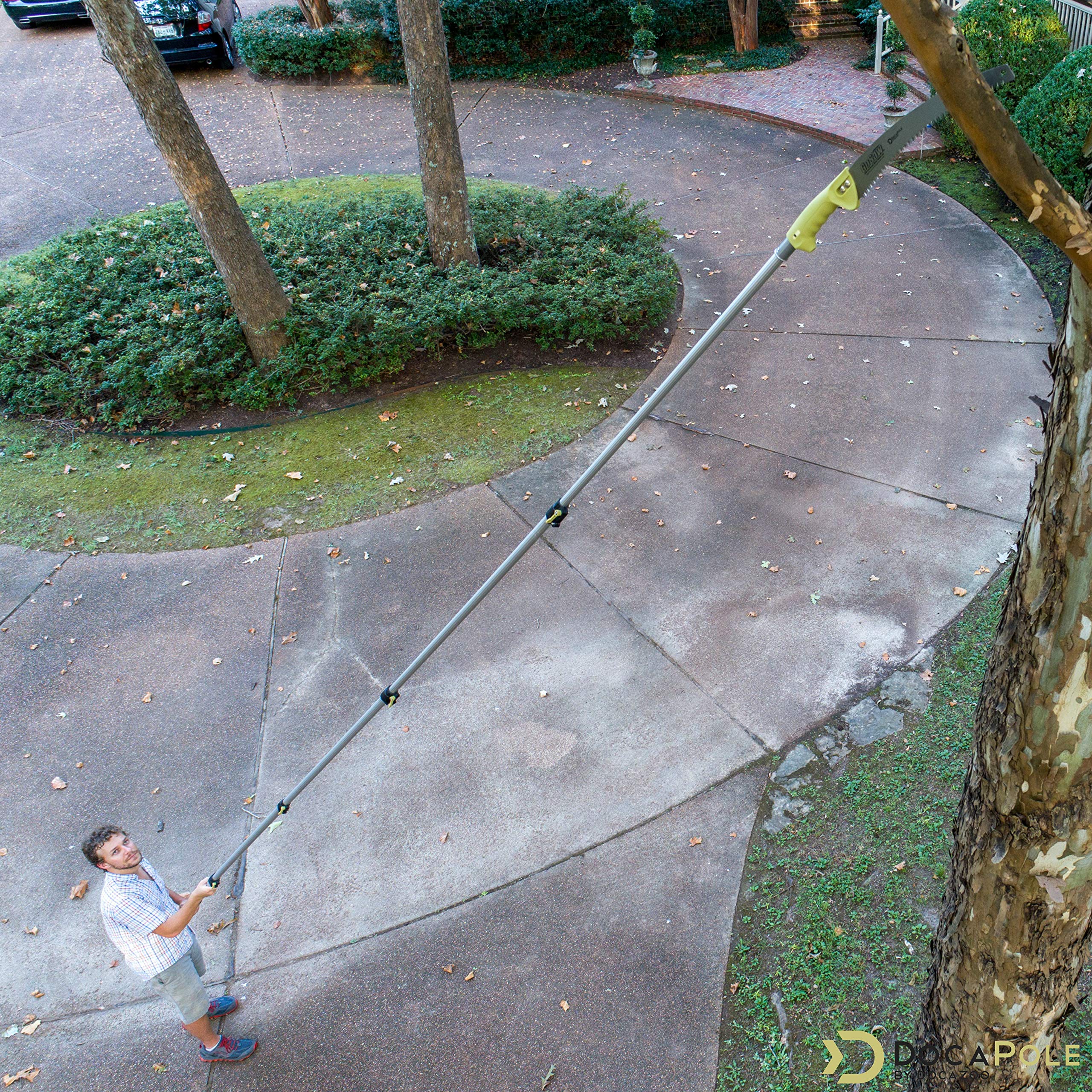 DOCA Gardening Tools Extension Pole - Adjustable Tree Trimming Pole, Fruit Picker Tool, Roof Rake for Leaves - Multi-Purpose Pole Saw for Yard Work, Pruning & Outdoor Cleaning