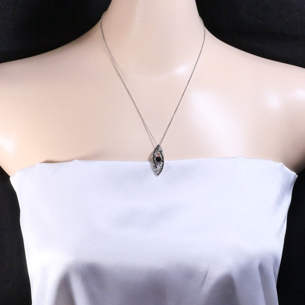 18K White Gold Black Diamond Necklace for Women - Elegant & Luxurious Jewelry Gift for Anniversary, Valentine's Day & Special Occasions