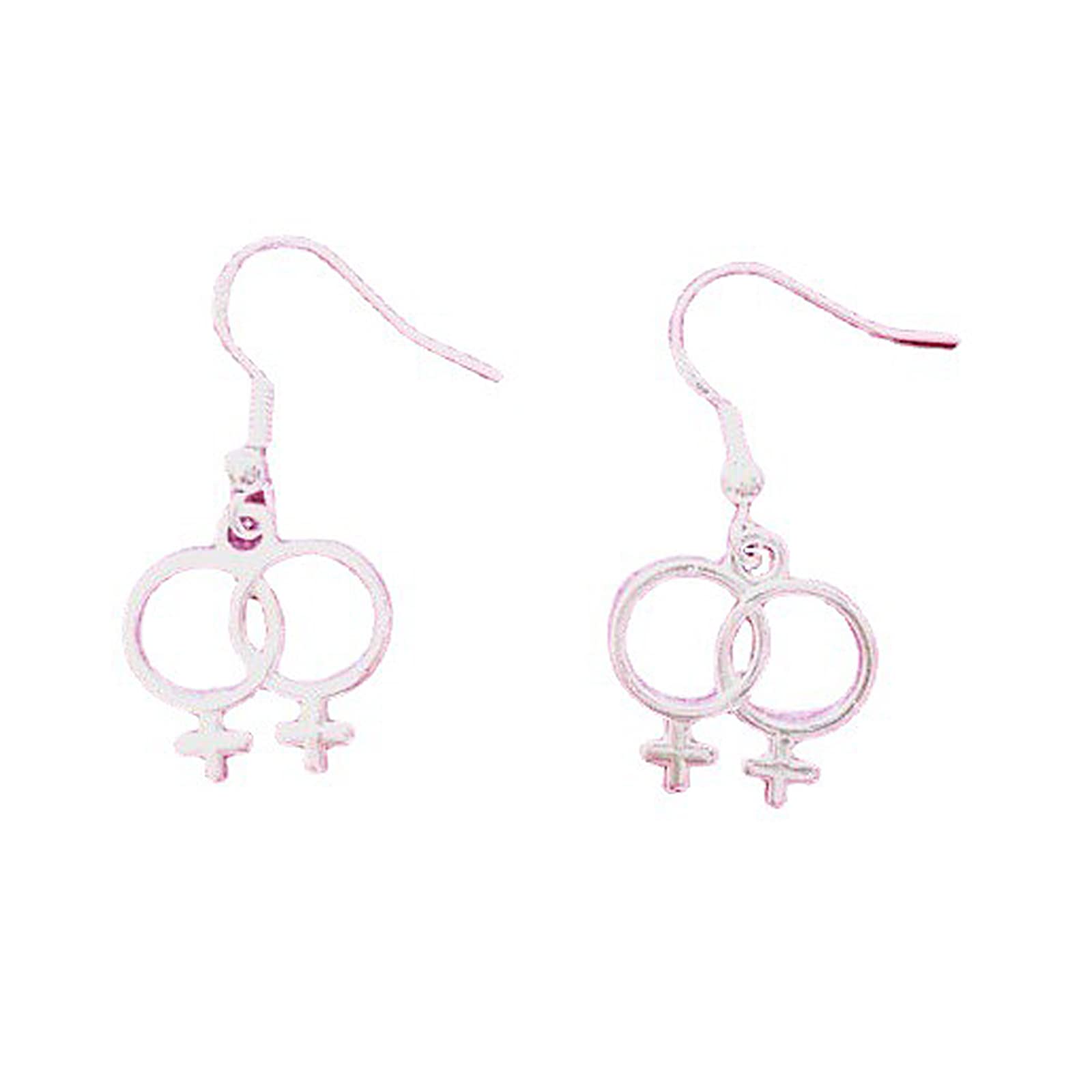 Feminist Symbol Silver Earrings for Women - LGBTQ Pride Jewelry, Lesbian Gifts, Gender Drop & Fish Hook Dangle Earrings | Perfect for Pride Parades, LGBTQ Events & Everyday Wear