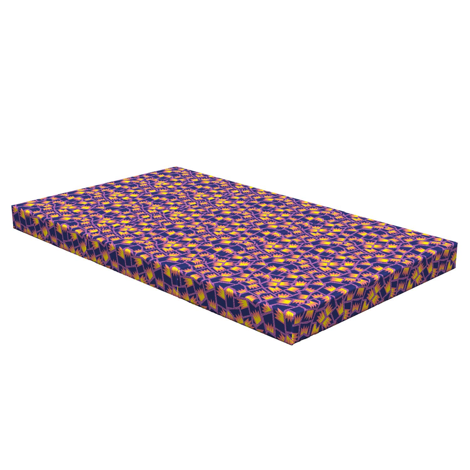 Ambesonne Pop Art Foldable Mattress | Memphis Design Style | 78.7 x 47.2 Inches | Dark Blue & Pastel Pink | Portable Guest Bed | Perfect for Dorms, Apartments & Camping