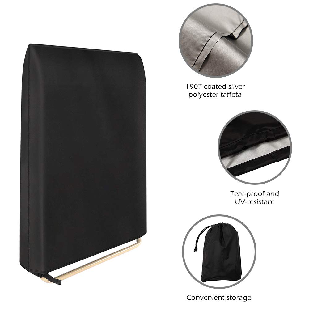 2Pcs Waterproof UV-Resistant Patio Zero Gravity Folding Chair Covers - Outdoor Furniture Protector for Deck, Poolside & Backyard Use (Black)
