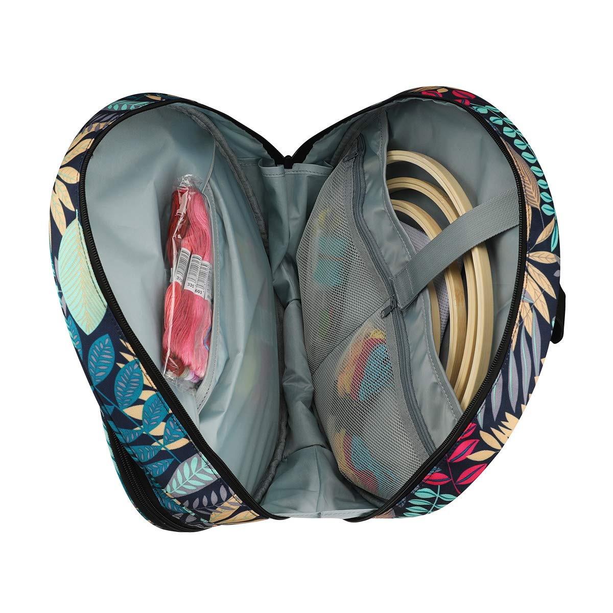 Cross Stitch Embroidery Bag - Portable Travel Tote for Embroidery Hoops, Floss & Tools - Perfect for Craft Projects, Needlework Storage & On-the-Go Stitching