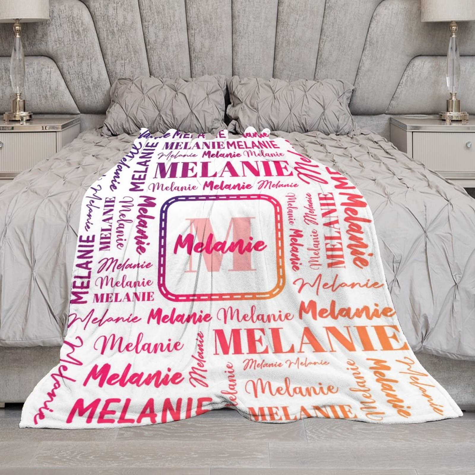 Personalized Baby Blankets for Boys & Girls - Custom Name Throw Blankets for Kids & Adults - 30