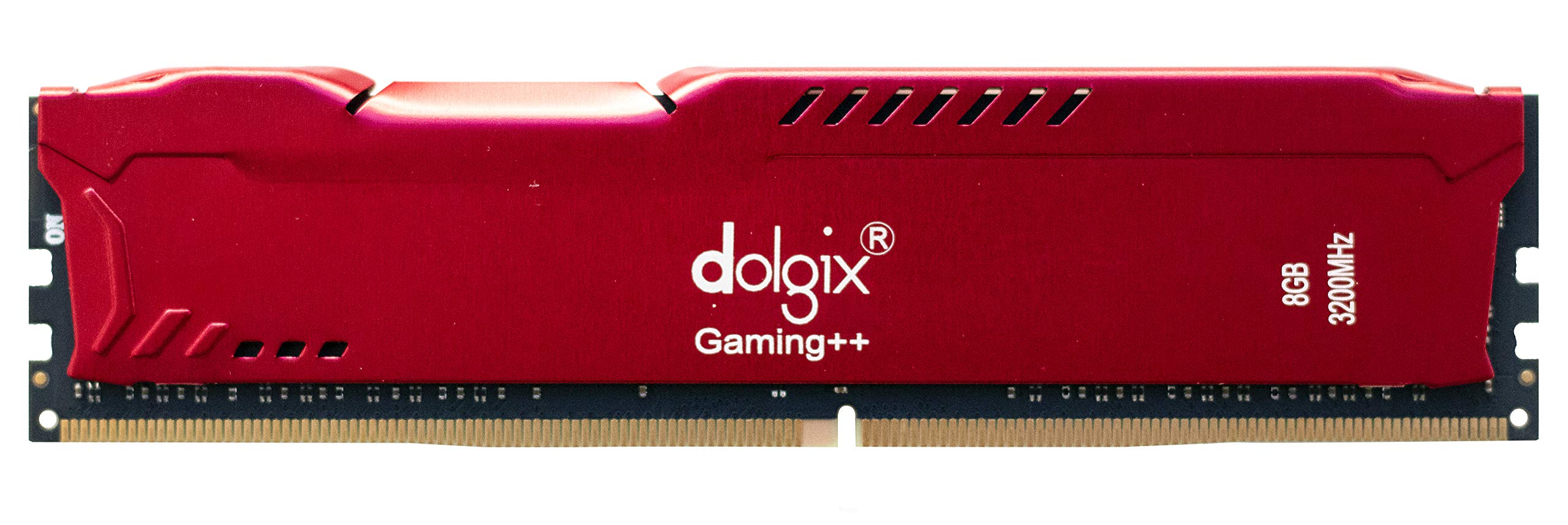 Dolgix 8GB 3200MHz DDR4 Gaming RAM - CL16 Desktop Memory (Red) for High-Performance PC Gaming, Streaming & Video Editing