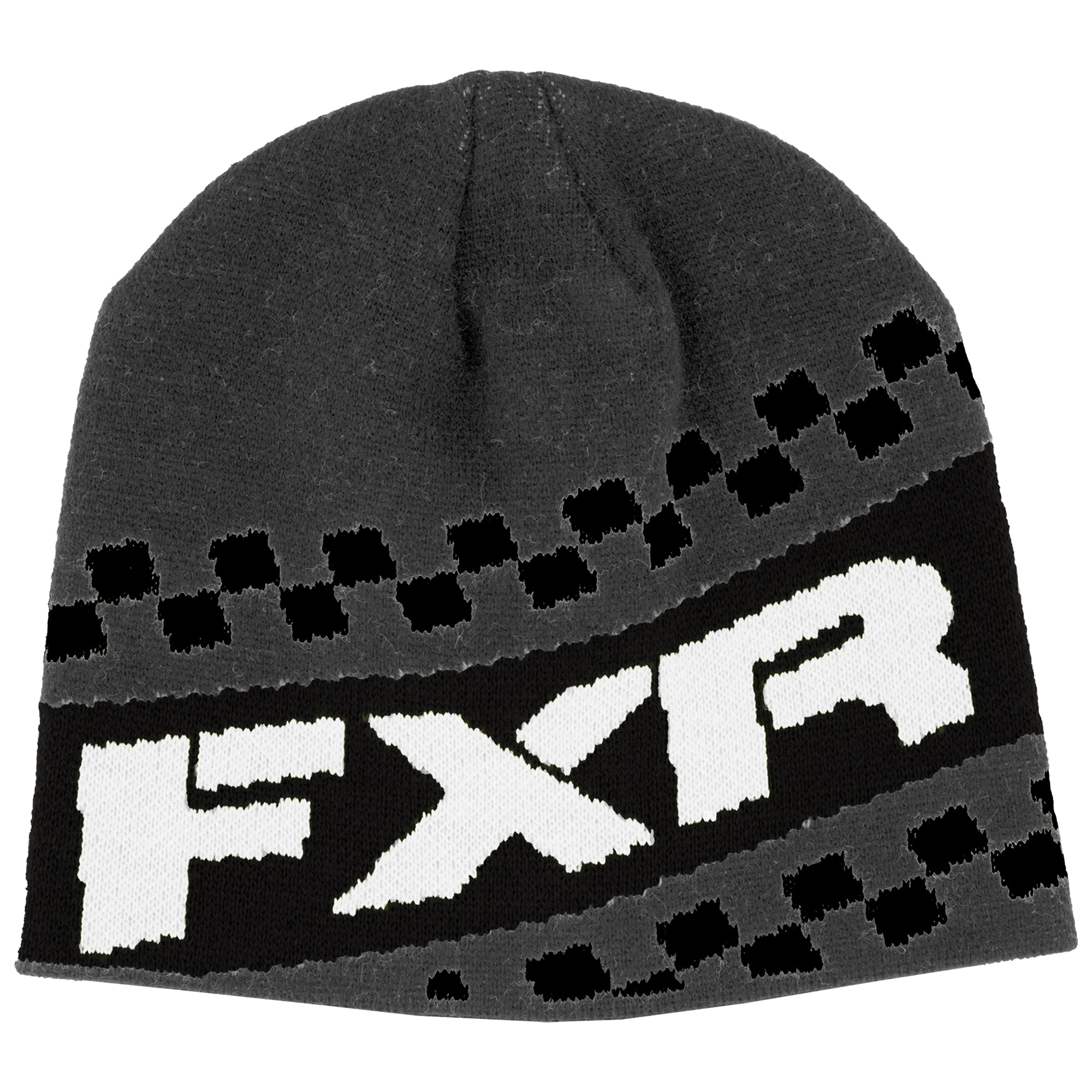 FXR Youth Team Beanie - Soft Knit Winter Hat for Kids - Warm Skull Fit Offroad Cap - Charcoal Heather/White - One Size - Perfect for Snow Sports, Skiing & Outdoor Adventures