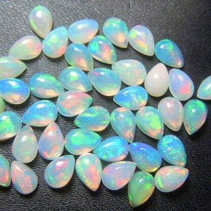 Wholesale Natural White Opal Cabochon 6x3mm 10x7mm Pear Shape - High Quality Calibrated Gemstones for Jewelry Making, DIY Crafts & Healing Crystals