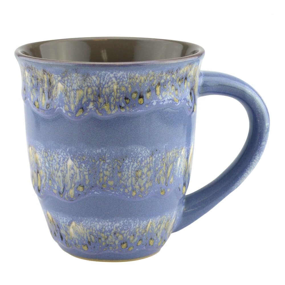 Artistic Ceramic Coffee Mug 16oz - Unique Blue Glazed Tea Cup with Handle - Perfect Gift for Coffee Lovers, Home & Office Use