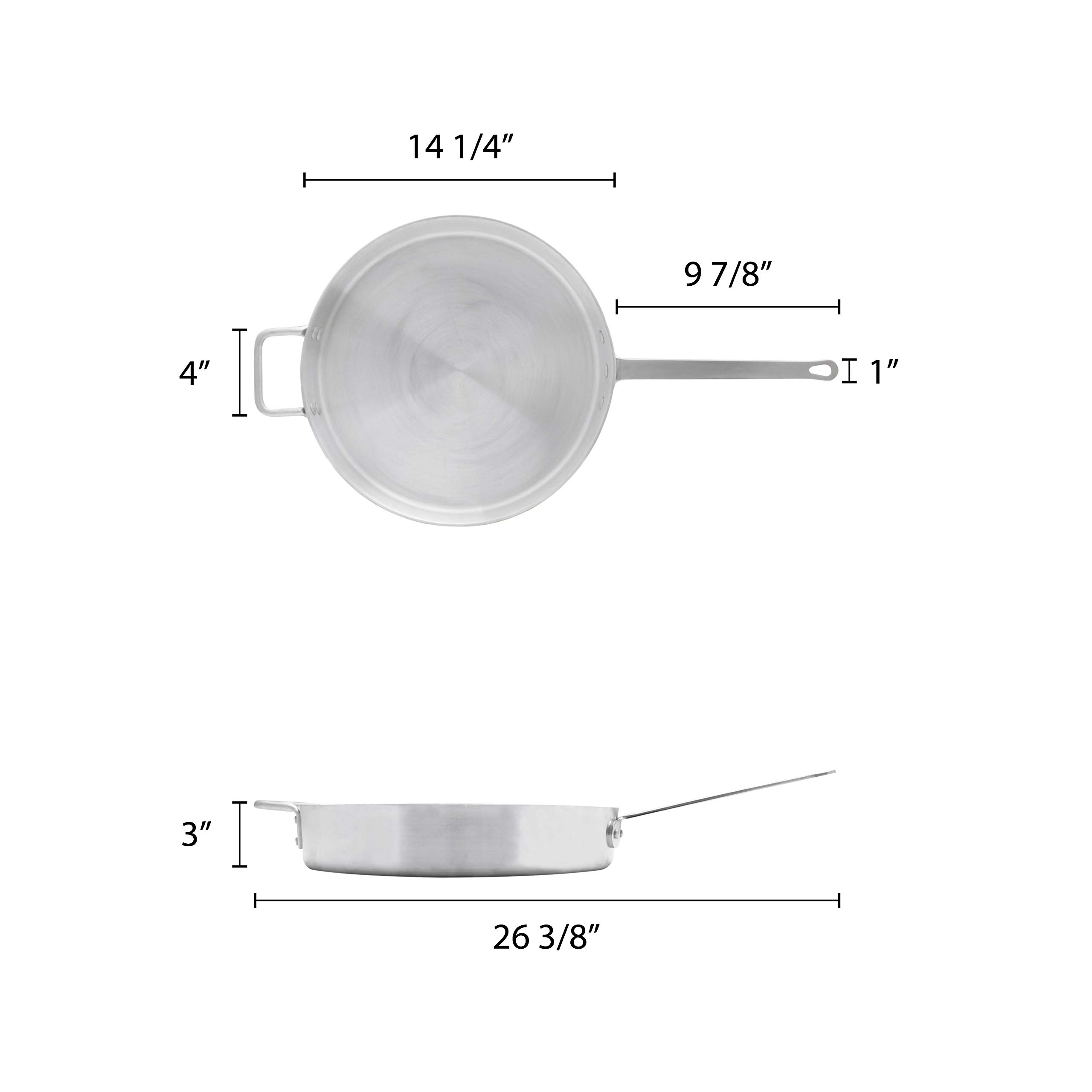 7 Quart Saute Pan with Lid - Nonstick, Stainless Steel Cookware for Frying, Searing & Simmering - Perfect for Home Cooking, Meal Prep & Professional Kitchens