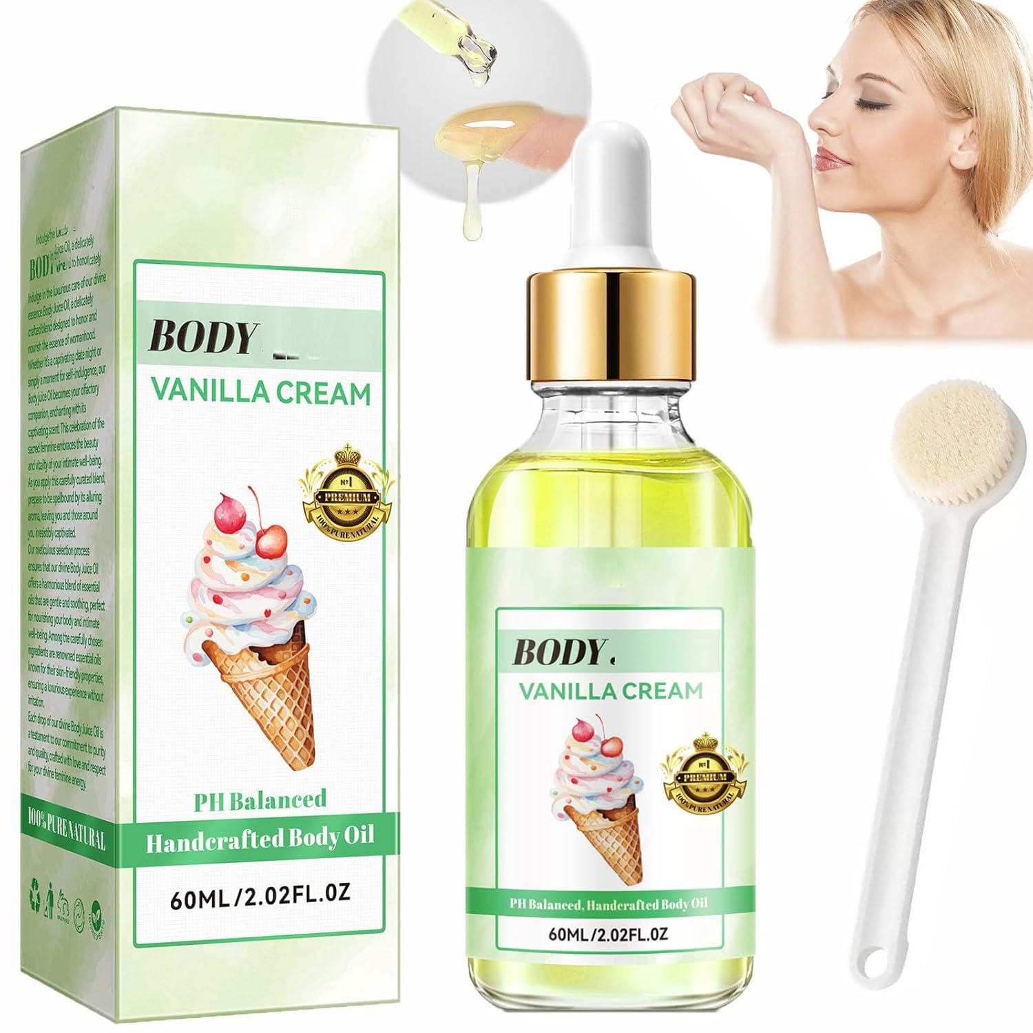 Organic Coconut Cream Pie Body Oil - Natural Moisturizing & Hydrating Massage Oil for Dry Skin, Vanilla Scented Essential Oil for Relaxation & Aromatherapy | Perfect for Spa, Massage & Self-Care Routines