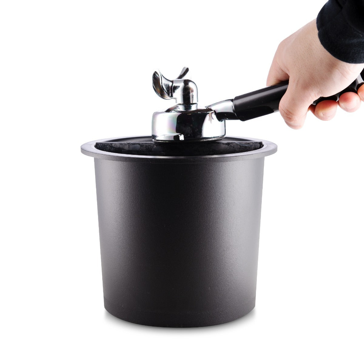 Professional Barista Knock Box with Open Bottom - 6 Round Hole Design for Espresso Grounds Disposal | Perfect for Home & Commercial Coffee Stations