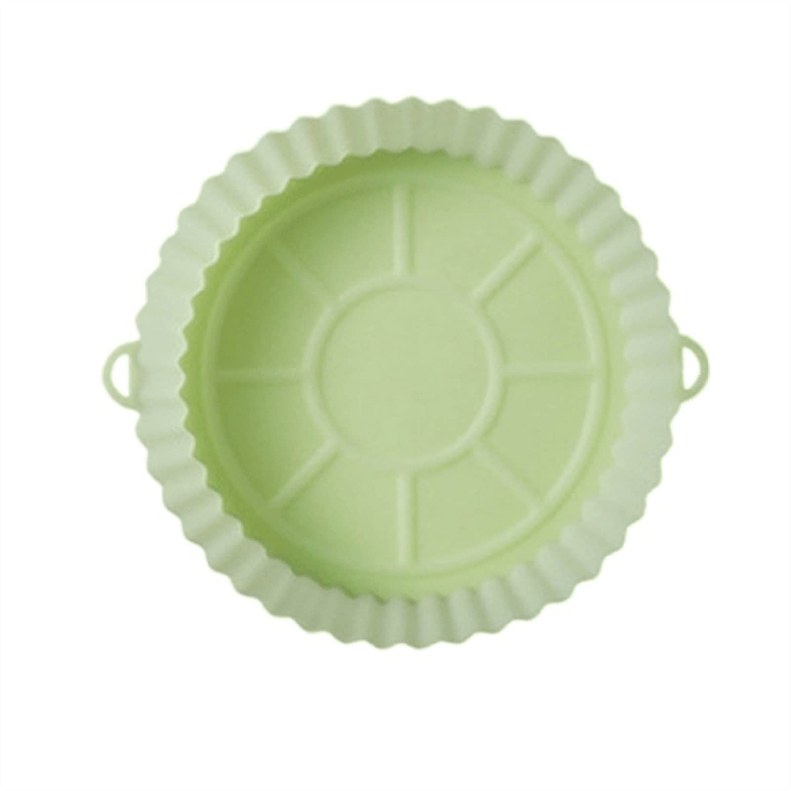 7-Inch Silicone Air Fryer Basket - Non-Stick Oven Baking Tray for Pizza, Chicken, Fries - Light Green Replacement Grill Pan Accessory for Air Fryers & Toaster Ovens | Perfect for Healthy Cooking & Meal Prep