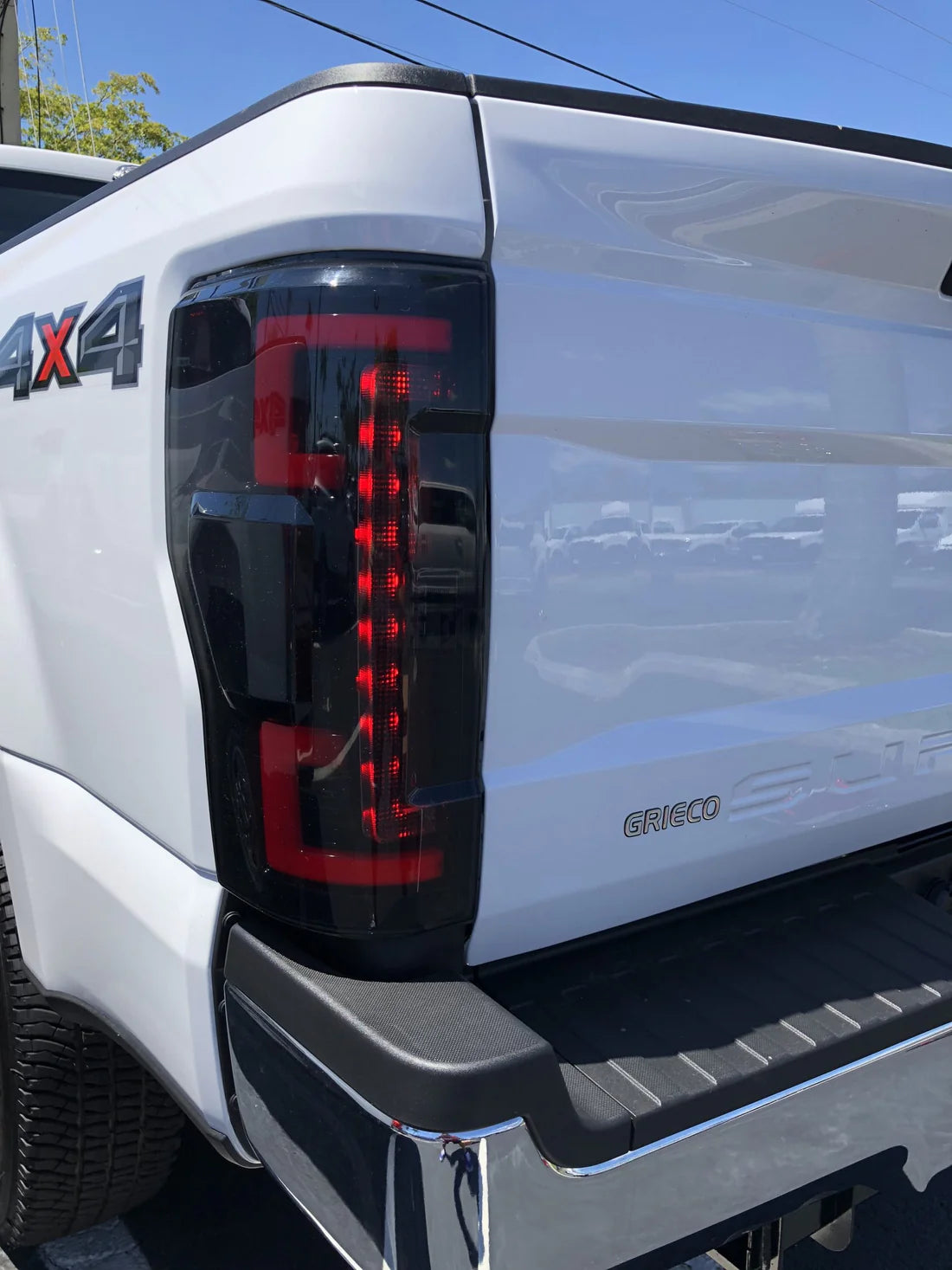 Ford Super Duty F250 F350 F450 F550 2017-2019 LED Tail Lights - Smoked OLED Replacement for OEM - Upgrade Your Truck Lighting for Night Driving & Enhanced Visibility