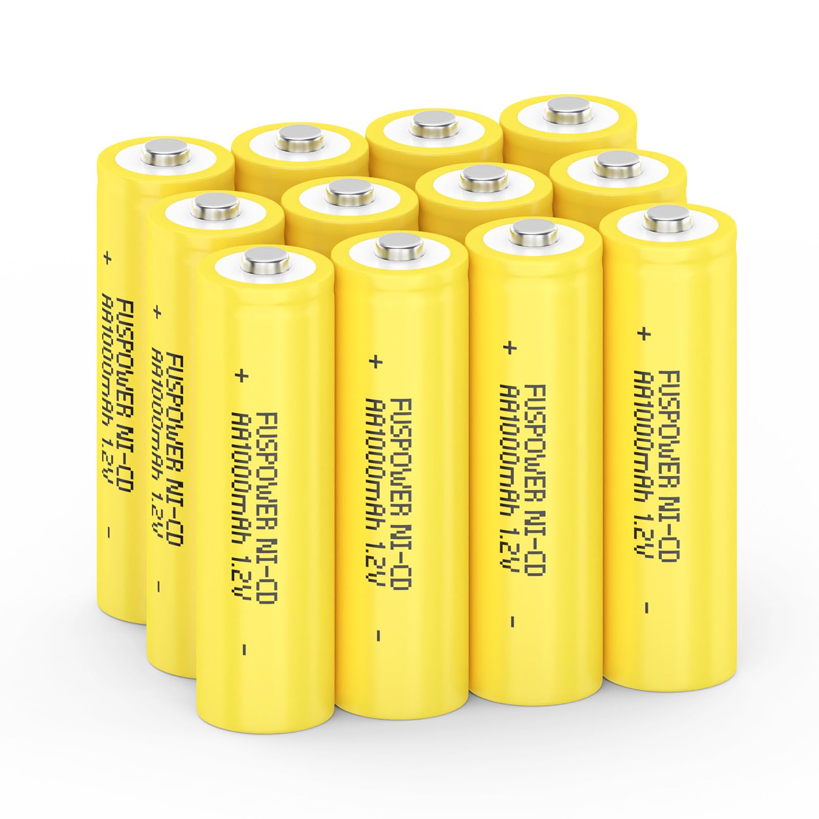 Rechargeable AA NiCD Batteries 1000mAh 1.2V - 12 Pack Double A Size NiCd Rechargeable Batteries for Solar Lights, Security Cameras, Remote Controls - Perfect for Outdoor Use, Emergency Power Backup & Electronic Devices