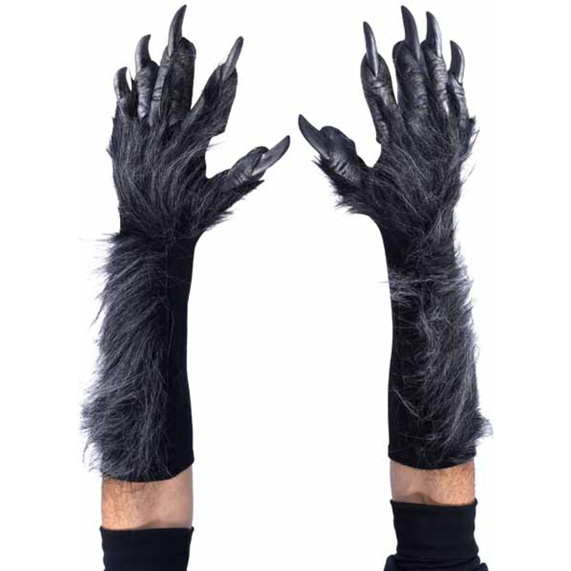 Grey Wolf Claw Gloves - Realistic Animal Costume Accessories for Halloween, Cosplay, and LARP | Perfect for Werewolf Costumes, Fantasy Role-Playing, and Theatrical Performances
