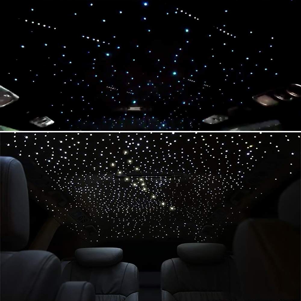 AKEPO 20W RGBW Fiber Optic Star Ceiling Light Kit with Dual Head, Twinkle & Shooting Star Effects, APP & Music Control - 710pcs 4m/13.1ft Mixed Optical Fiber & Meteor Lights (Remote Included) - Perfect for Bedroom, Home Theater, and Party Decorations