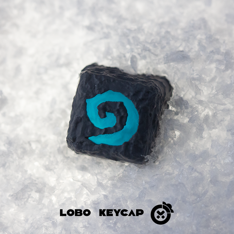 Custom Hearth Stone Logo Themed Transparent Resin Art Keycaps - Personalized Decorative Keycaps for Mechanical Keyboards (Gaming, Office, Home Decor)