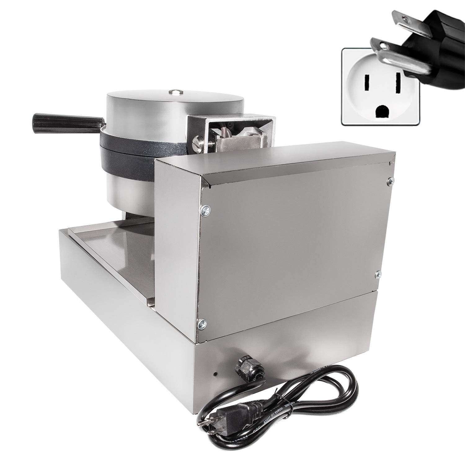 Commercial Belgian Waffle Maker with Flip & Rotating Mechanism - Stainless Steel Thick Waffle Iron 110V for Restaurants, Cafes & Home Breakfast