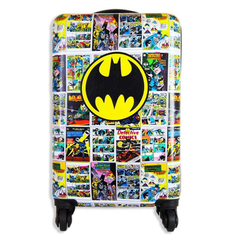 Batman 20 Inch Hard-Sided Spinner Suitcase for Boys - Kids Carry-On Luggage with Wheels, Durable Tween Travel Trolley for Toddlers - Perfect for Airplane Trips, School Travel & Family Vacations