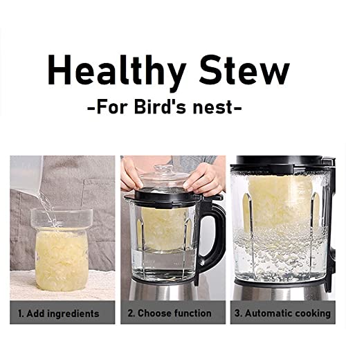 Joydeem JD-D16 1200W 1.75L (59 Oz) Hot & Cold Blender for Soy Milk, Juice, Soup & Stews - Multi-Functional Kitchen Appliance for Smoothies, Baby Food & Healthy Cooking (Black)