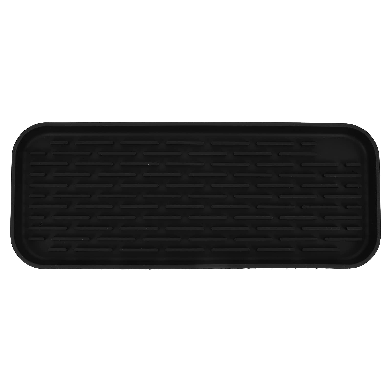 **LUOZZY Silicone Drying Mat - Non-Slip Kitchen Tray for Dishes, Fruits & Utensils - Dish Drying Rack Alternative - Perfect for Countertops, Sinks & Outdoor Use - Black**