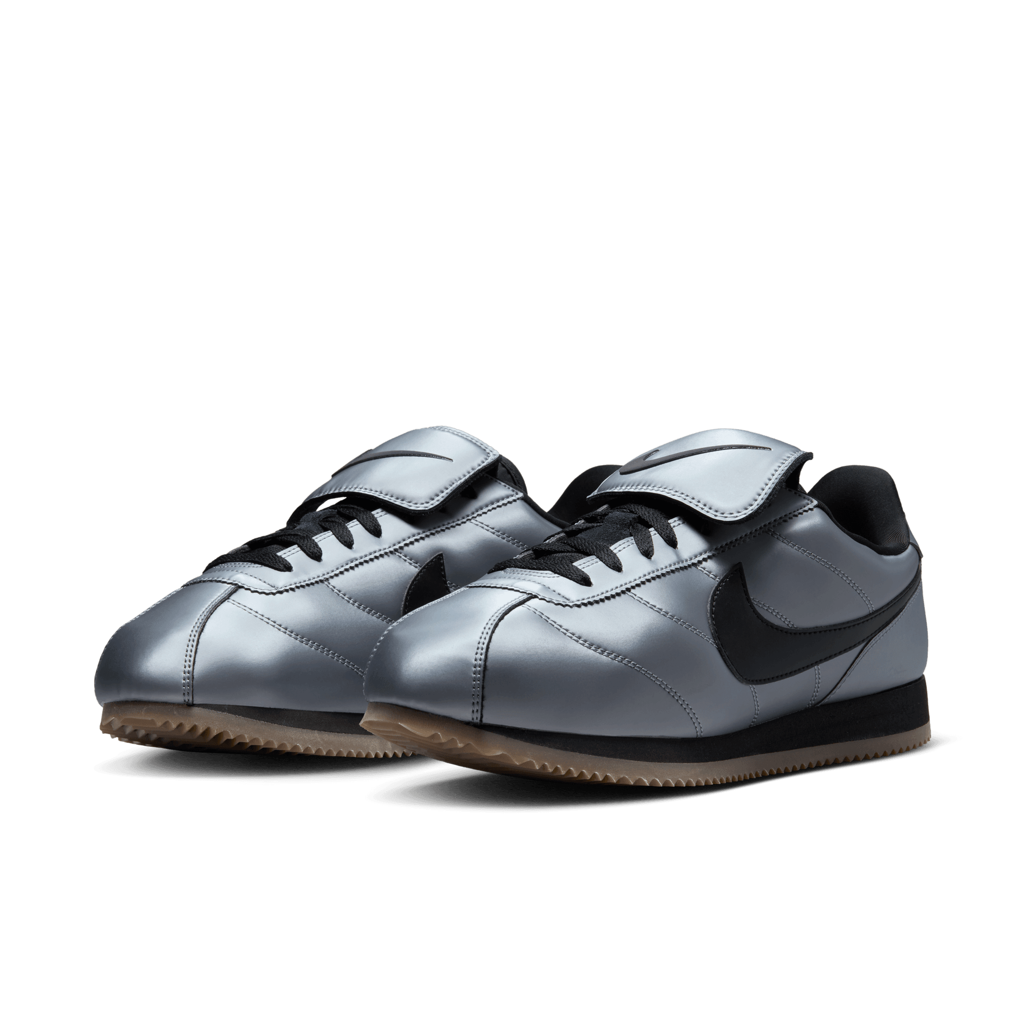 Nike Cortez Leather SE Metallic Cool Grey Sneakers - Classic Retro Running Shoes for Men & Women | Perfect for Casual Wear, Gym, and Street Style