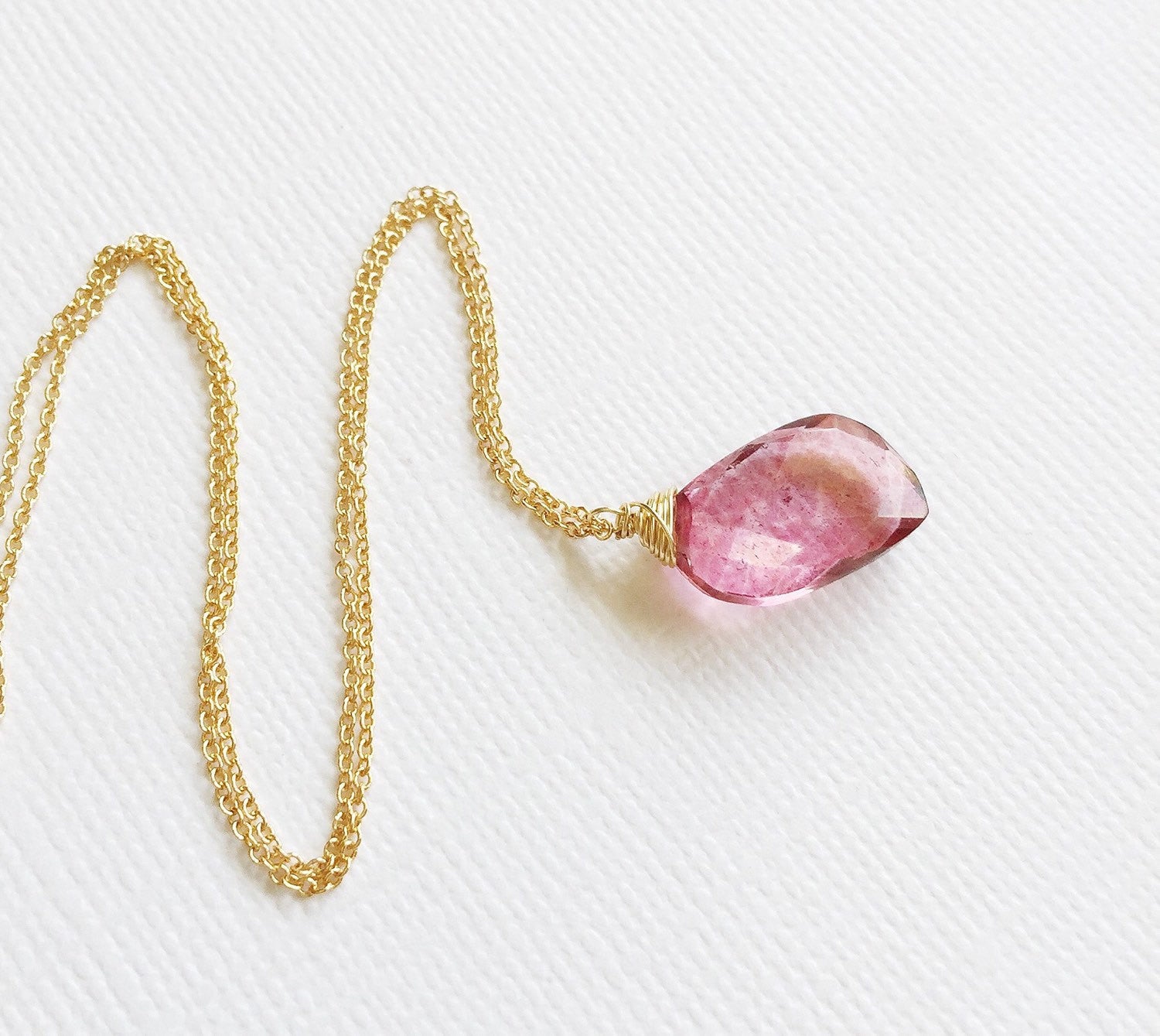 Yazmin Pink Quartz Necklace (N187) - Elegant Crystal Jewelry for Women, Perfect Gift for Valentine's Day, Anniversary & Special Occasions