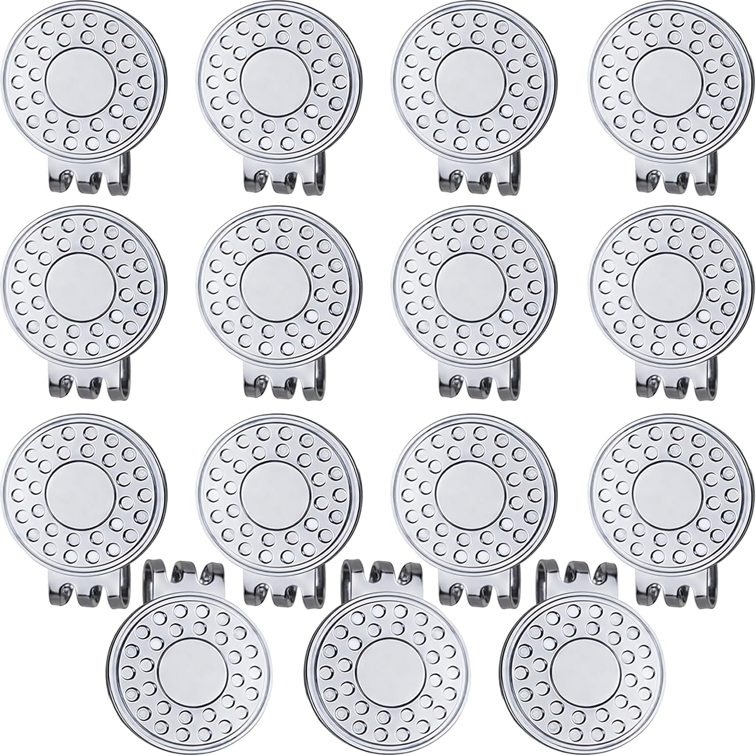 12PCS Magnetic Golf Hat Clips - Nickel-Plated Alloy Ball Marker Holders for Golf Caps & Gloves | Professional Golf Training Accessories | Perfect for Golf Course, Driving Range & Practice Sessions