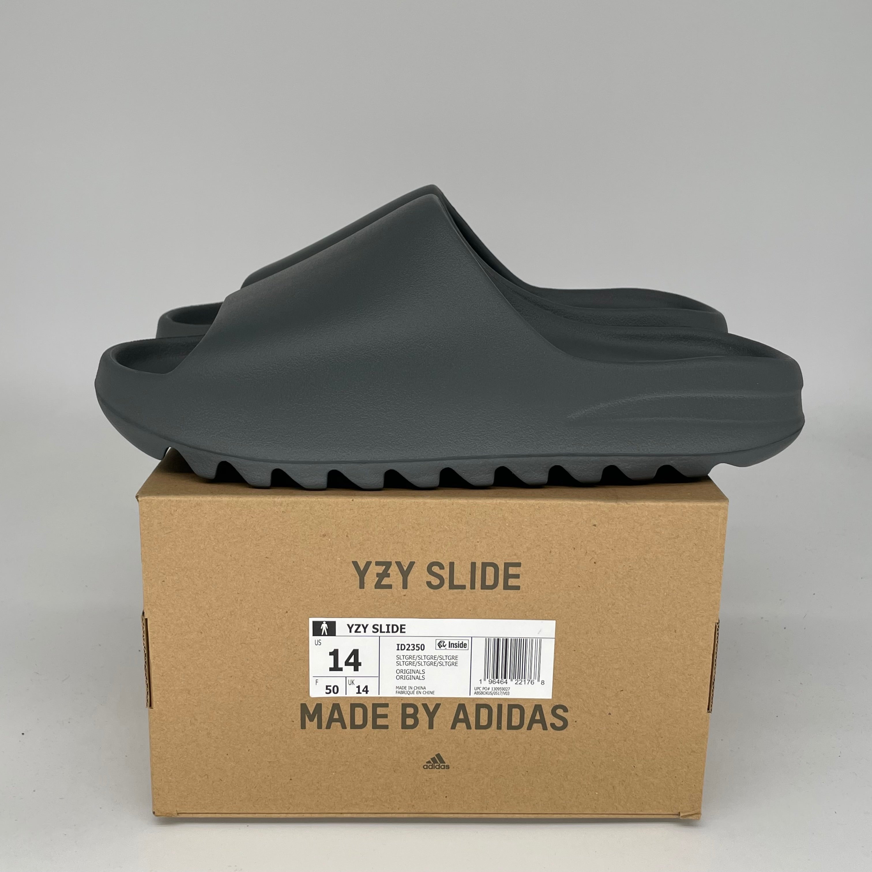 Adidas Yeezy Slide Slate Grey - Men's Size 14 [ID2350] | Comfortable Slides for Beach, Pool & Casual Wear