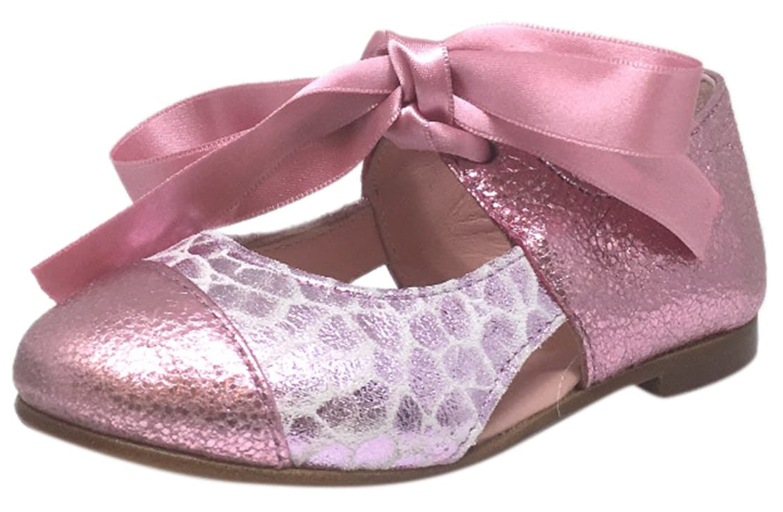 Chupetin 9371 Women's Silver Pink Shimmer Sparkle Patent Leather Slip-On Ballet Flats - Comfortable & Stylish for Casual Wear, Office, and Party Occasions