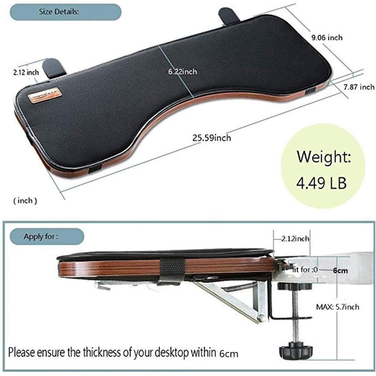 Ergonomic Under Desk Keyboard Tray with Mouse Pad - 10° Adjustable Angle Clamp-On Stand for Computer Workstations | Perfect for Home Office, Gaming Setup & Standing Desk Workstations