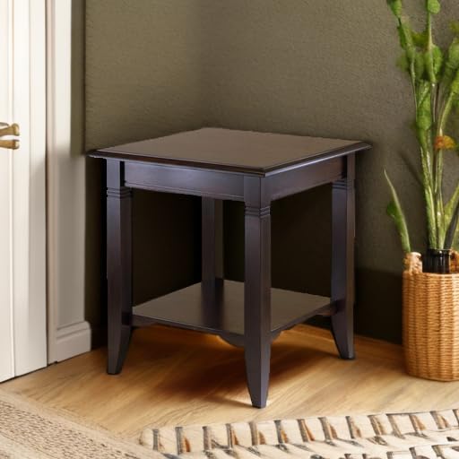 Winsome Nolan End Table - Modern Side Table for Living Room, Bedroom, Office - Cappuccino Finish - Perfect for Holding Lamps, Books & Decor