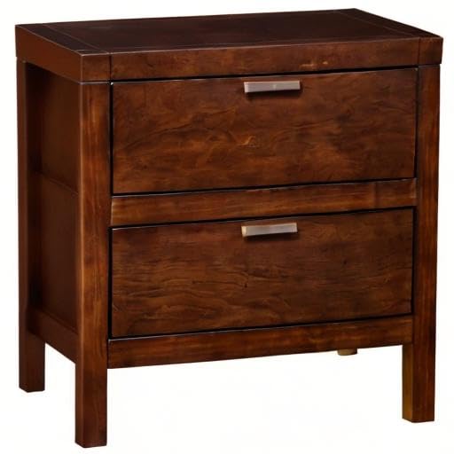Modern Alpine Furniture Nightstand in Carmel & Cappuccino Finish - Stylish Bedside Table for Bedroom, Living Room, or Office