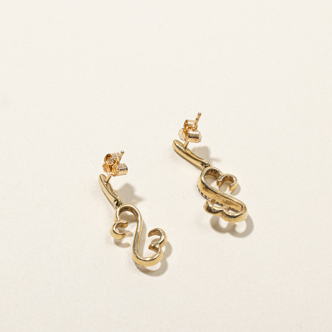 Pave Diamond Double Heart Earrings - 0.04ctw Sterling Silver Stud Earrings for Women | Valentine's Day Gift, Anniversary Present, Romantic Jewelry for Her