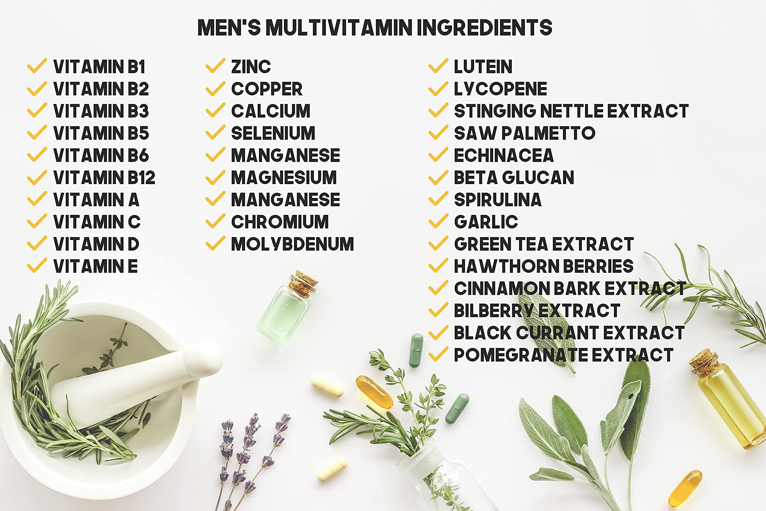 Daily Multivitamin & Men's Health Supplement - 2000 Capsules with Essential Vitamins, Minerals, Antioxidants & Energy Boost | Clear Square Grip Jar | Supports Immune System, Heart Health & Vitality for Active Men