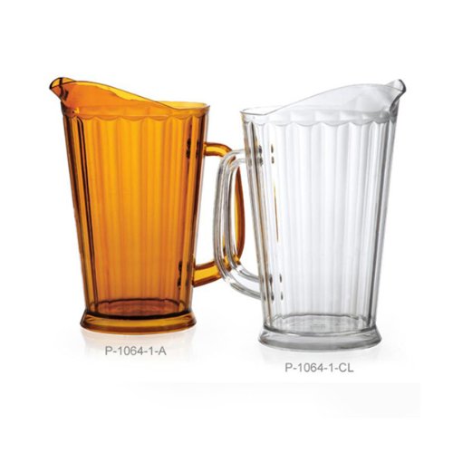 60 oz. Amber Plastic Pitcher - Dishwasher Safe & Shatterproof - 12 Pack for Indoor/Outdoor Entertaining - Perfect for Parties, BBQs, and Beverage Serving - by G.E.T. P-1064-1-A