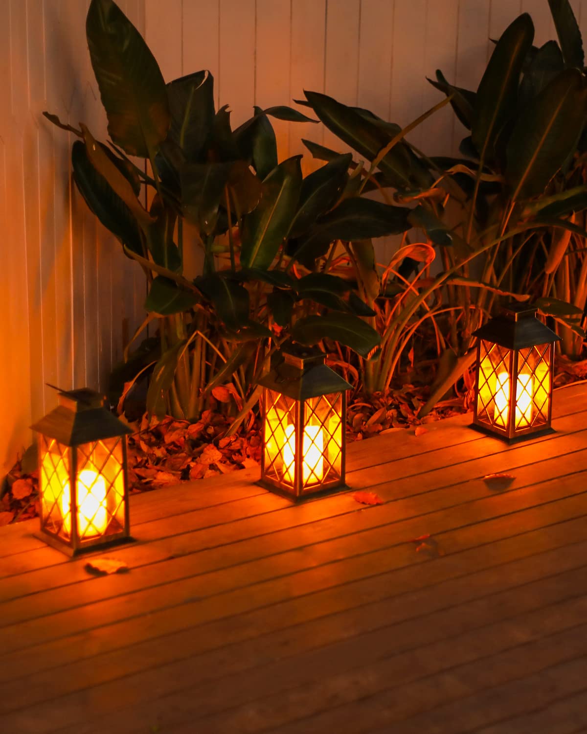 OxyLED 2 Pack Solar Powered Outdoor Hanging Lanterns - Waterproof LED Solar Lights with Flickering Flameless Candles for Patio, Garden, Pathway & Table Decor | Perfect for Camping, Backyard Parties & Emergency Lighting