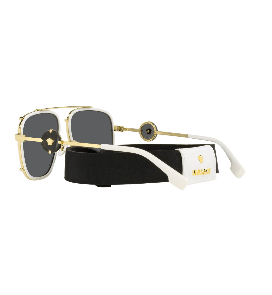Versace White Sunglasses for Women & Men - Luxury Designer Shades for Fashion & UV Protection - Perfect for Beach, Driving & Outdoor Activities