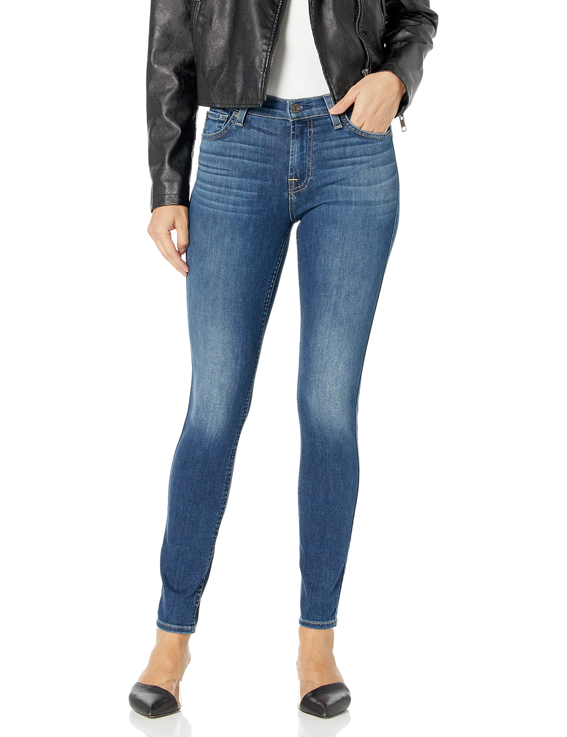 7 For All Mankind Women's Gwenevere Ankle Skinny Mid Rise Jean - Stretch Denim Pants for Casual & Work Outfits | Perfect for Office, Date Night & Everyday Wear